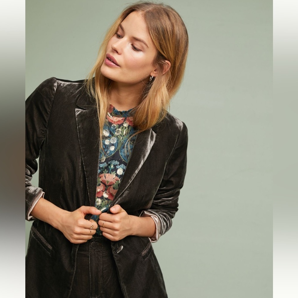 Anthropologie Cartonnier Velvet Blazer Size 4 - Picture 2 of 10